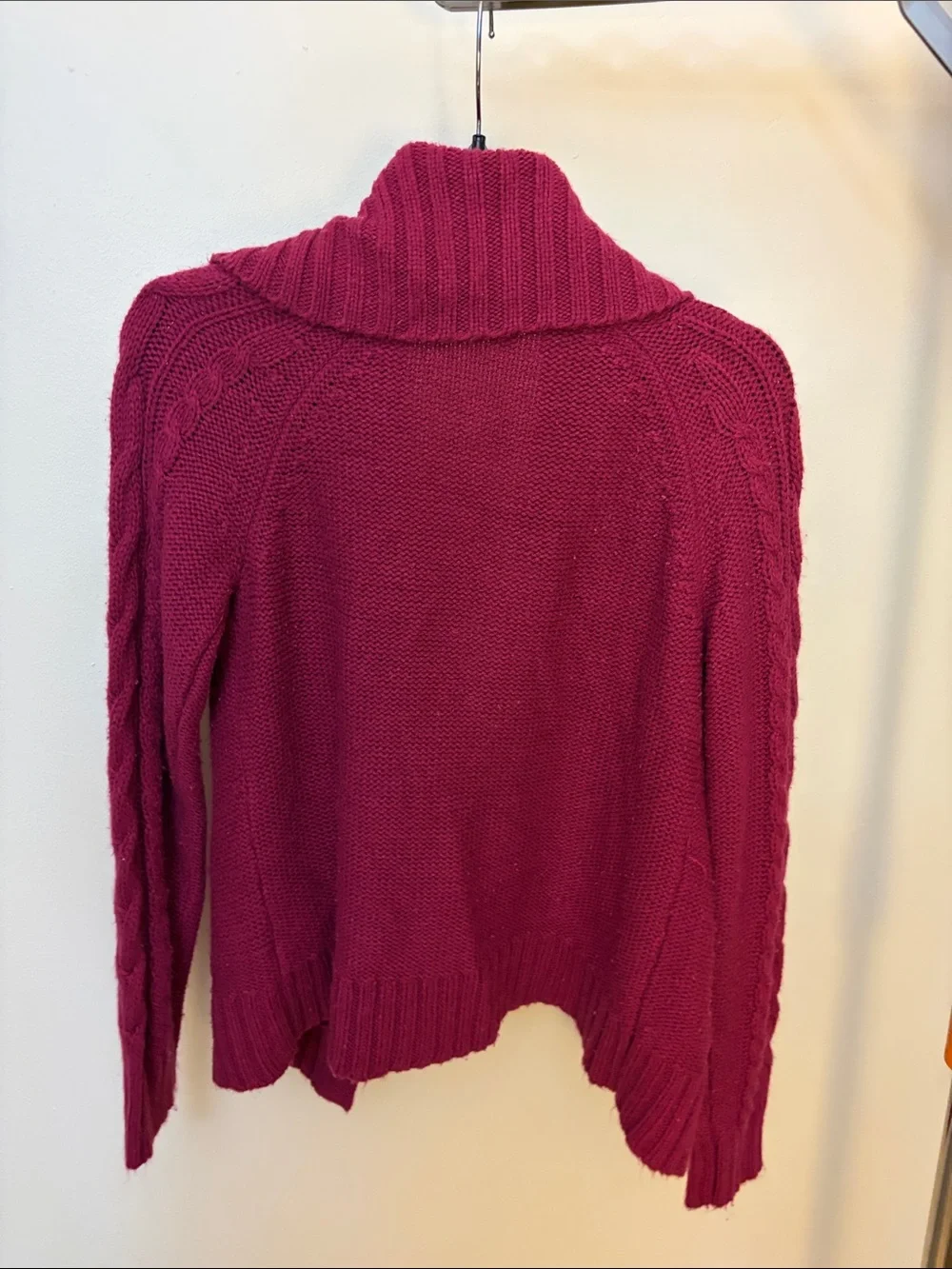 St. John's Bay Women's Cable Knit Button-Up Cardigan - Raspberry